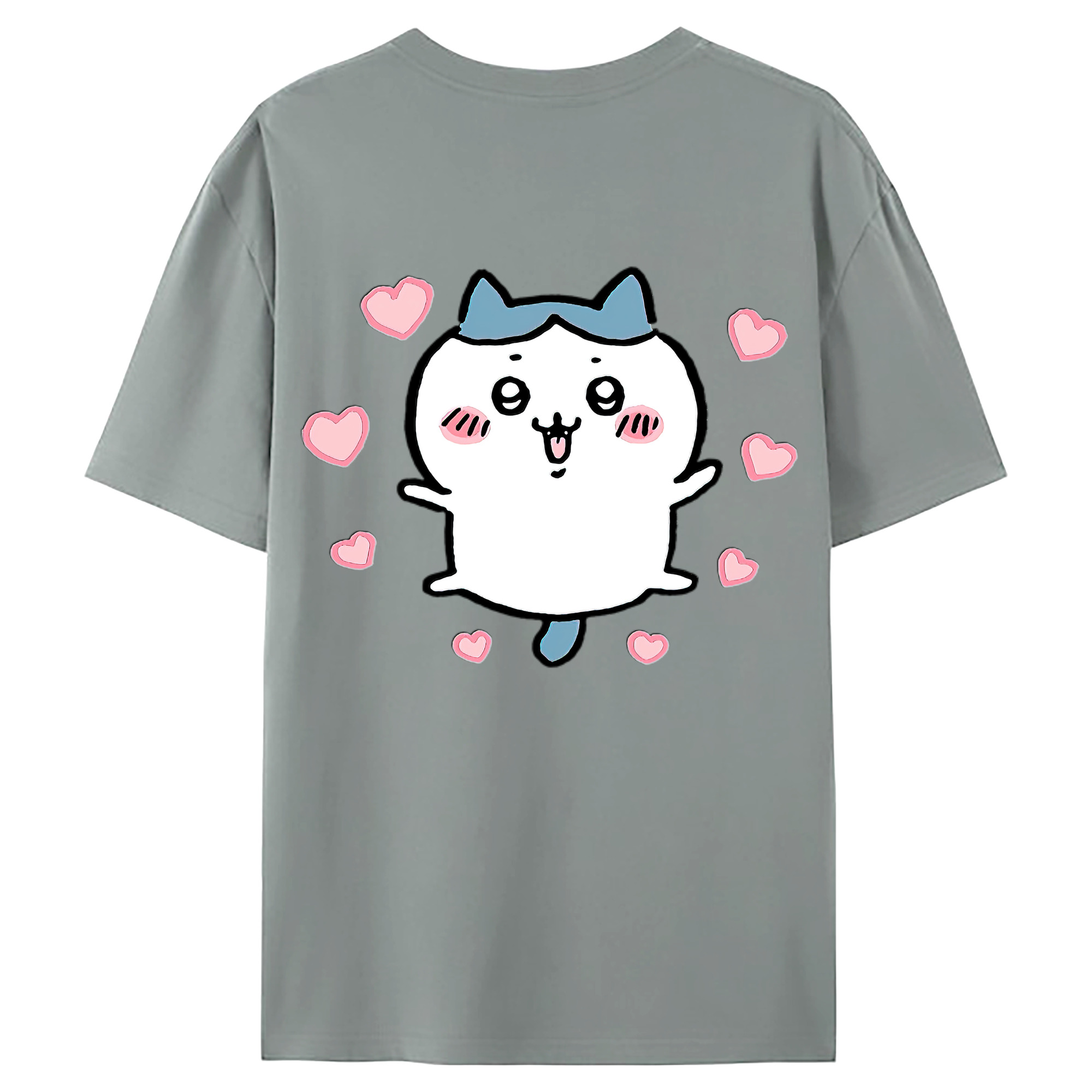 （画像用） ちいかわ ハチワレ Chii-kawa hachiware 綿100％ メンズ半袖Tシャツ（バックプリント） 通気性